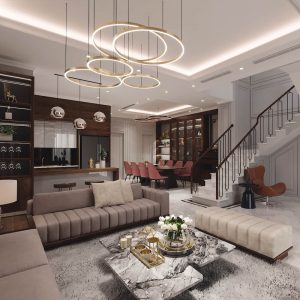 NỘI THẤT PHÒNG KHÁCH PENTHOUSE CAO CẤP 13